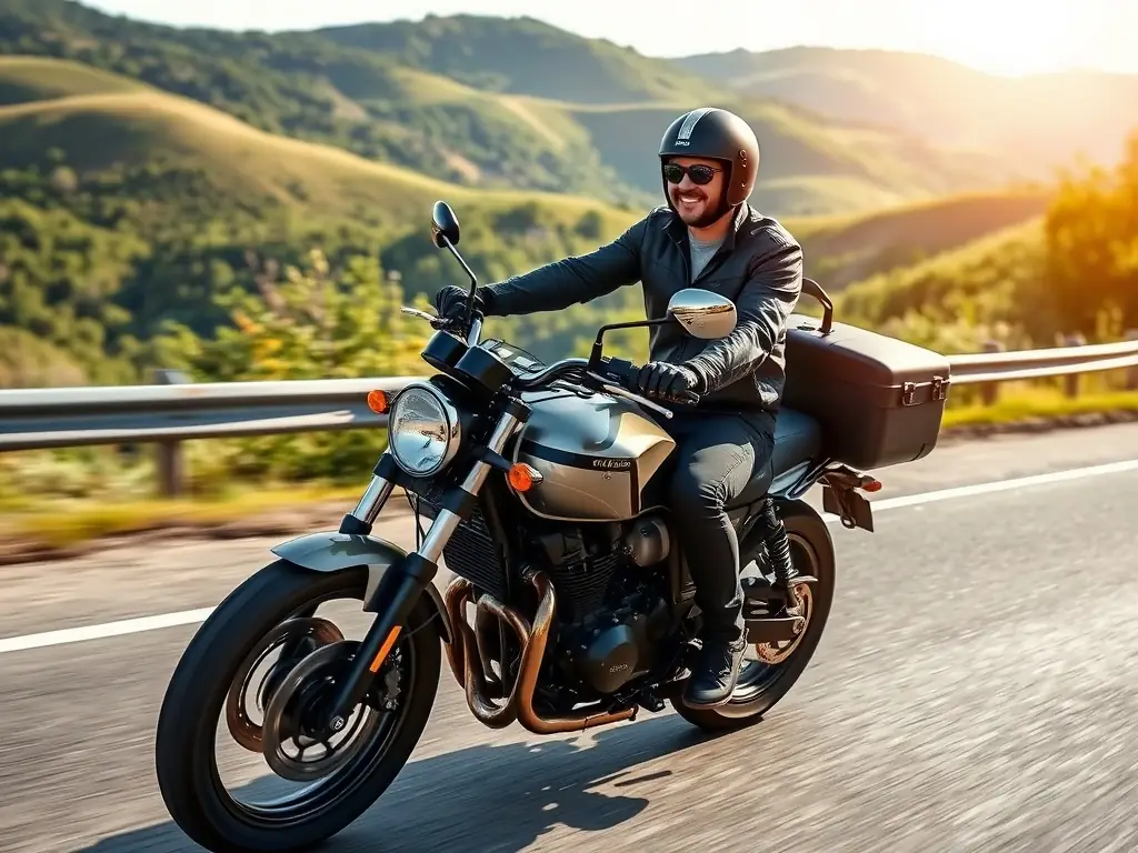 A scenic image featuring MCCV members on a motorcycle tour through the picturesque Combe Vinouse region, highlighting the natural beauty and camaraderie of the group.